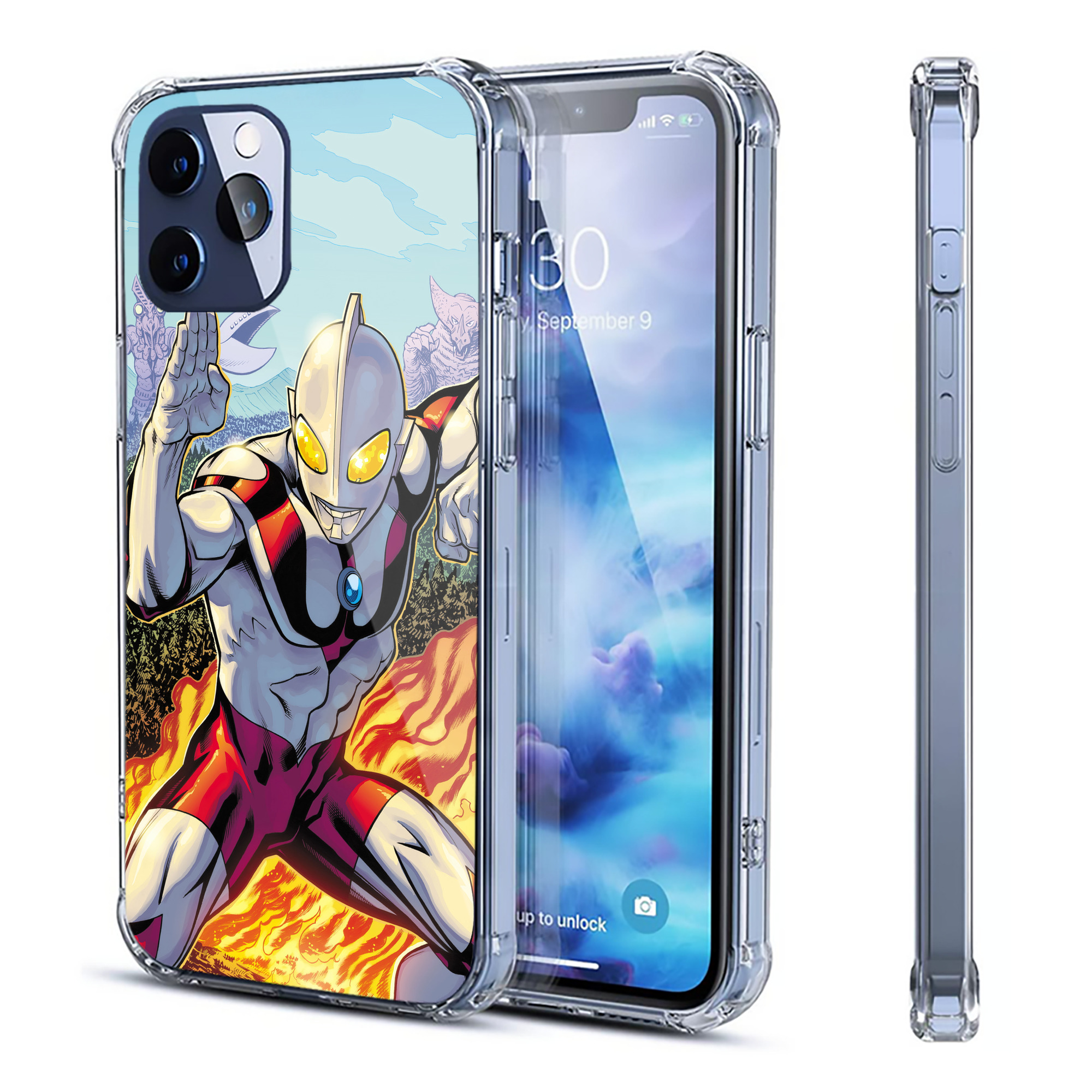（画像用） ウルトラマン Ultraman 【iPhone 12シリーズ対応】透明スマホケース（クリアソフトケース）